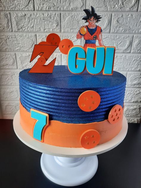 Themed Birthday Cakes, Number Cakes, Birthday Theme, Dragon Ball Z, Dragon Ball, Party Ideas, Birthday Cake, Cake, Birthday