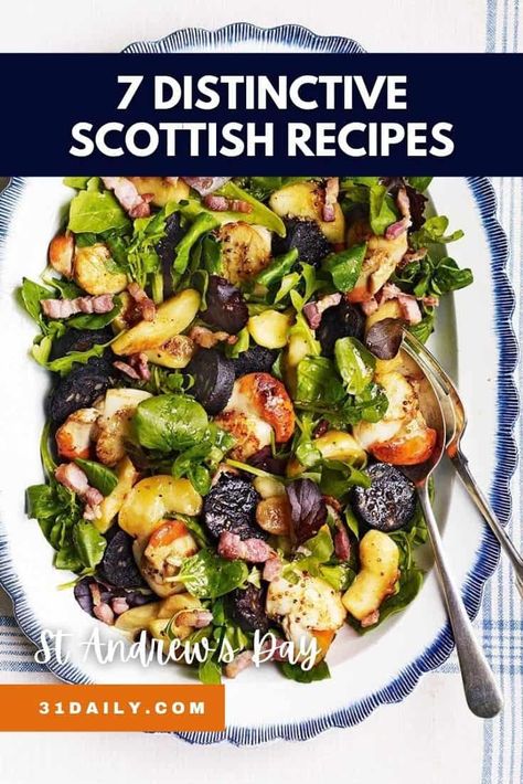 Celebrate Scottish culture with these 7 St Andrew's Day recipes that will warm up your toes on a cold, winter's day. And discover distinctively Scottish recipes to make all year. Scottish Easter Recipes, Healthy Scottish Recipes, Scottish Side Dish Recipes, Scottish Potluck Dishes, Scottish Vegetable Dishes, Scottish Chicken Recipes, Scotland Food Scottish Recipes, St Andrews Day Celebrations, Scottish Recipes Dinner