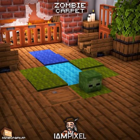 👇🏼 Follow me on Instagram for more DAILY builds! 👇🏼 Minecraft Carpet Design, Interior Minecraft, Minecraft Zombie, Minecraft Interior, House Decorating Ideas Apartments, Minecraft Room, Minecraft City, Minecraft Plans, Minecraft House Designs