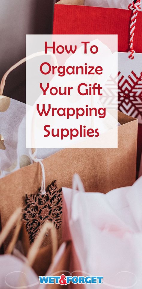 Starting to wrap your gifts this holiday season? Make sure your gift-wrapping supplies are nice and organized to avoid overbuying existing supplies. Wrapping Station Organization, Wrapping Paper Station, Craft Storage Cart, Wrapping Paper Organization, Gift Wrap Organization, December Gift, Wrapping Paper Storage, Wrapping Station, Wrapping Paper Rolls