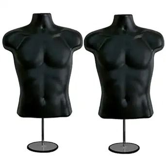 Amazon.com: 2 Pack Male Mannequin Torso with Stand Dress Form Tshirt Display Countertop Hollow Back Body S-M Clothing Sizes Black : Industrial & Scientific Maniquin Dress Display, Stand Dress, Black Mannequin, Mannequin Torso, Male Mannequin, Tshirt Display, Metal Pole, Black Industrial, Shop Fittings