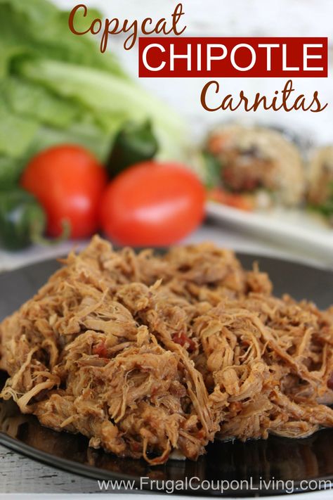 Chipotle Carnitas Recipe, Chipotle Carnitas, Chipotle Copycat Recipes, Chipotle Copycat, Mexican Dinners, Chipotle Recipes, Crock Pots, Carnitas Recipe, Summer Grilling