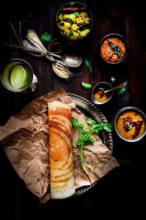 Masala Dosa Photography Dosa Photography, Indian Food Photography, Desi Street Food, Masala Dosa, Breakfast Photography, Dosa Recipe, India Food, South Indian Food, Food Photography Styling