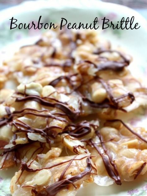 bourbon peanut brittle is done in less than 20 minutes and it's super easy to make. SO good! --restlesschipotle.com Homemade Bourbon, Peanut Butter Brands, Restless Chipotle, Peanut Brittle Recipe, Brittle Recipes, Chocolate Bourbon, Homemade Candy, Nut Recipes, Peanut Brittle