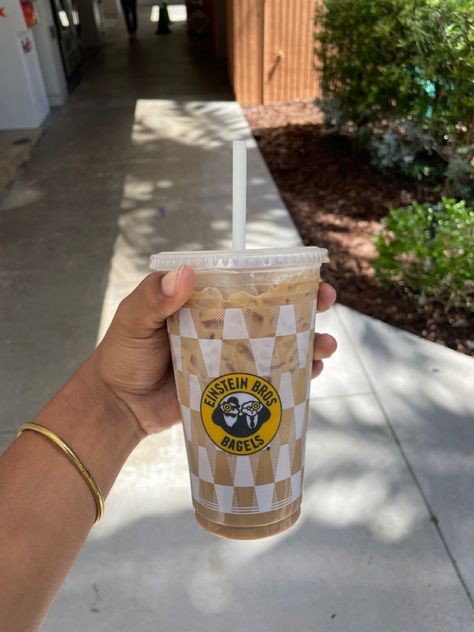 Einstein Bros Bagels, Einstein Bagels, Caramel Creams, Coffee Date, Soft Girl, Cold Brew, Iced Coffee, Einstein, Caramel