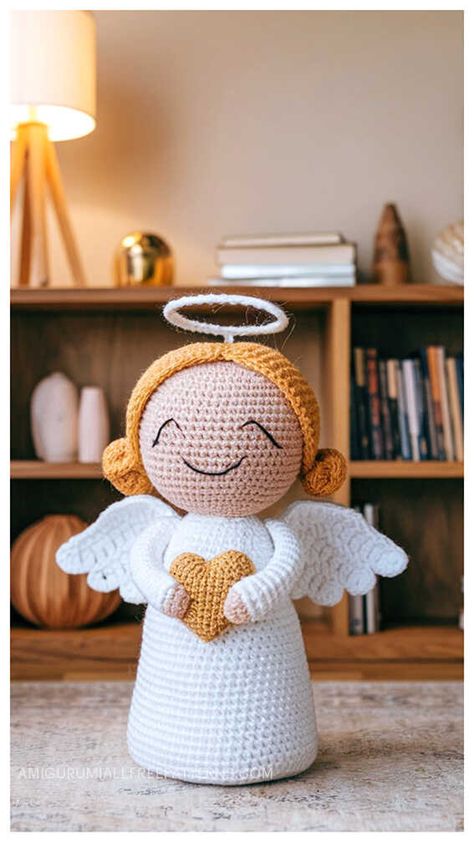 Amigurumi Angel Pattern, Christmas Crochet Angel Free Pattern, Crochet Angel Tree Topper Free Pattern, Crochet Christmas Angel Free Pattern, Angel Amigurumi Free Pattern, Crocheted Angels Free Pattern, Crochet Angels Free Pattern, Crochet Objects, Angel Crochet Pattern Free