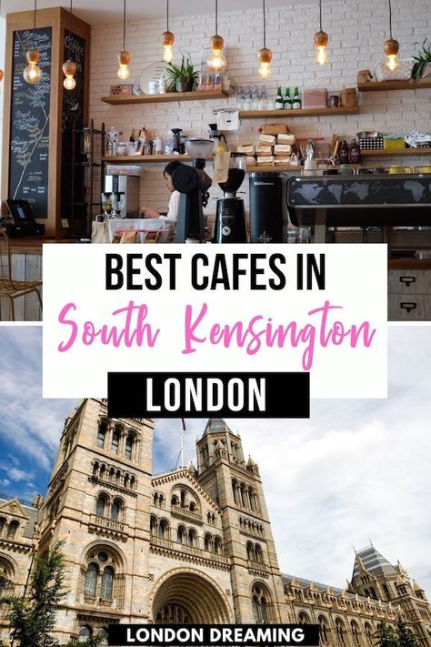 South Kensington, in London, is home to lots of cute and tasty cafes. If you want to discover the best coffee shops in South Kensington, London, just read on! #london #southkensington #southkensingtoncafes #londoncafes London Kensington, South Kensington London Aesthetic, Cute Cafes In London, Kingston London, Host Cafe London, Best Restaurants Kensington London, South Kensington London, London Coffee Shop, El&n Cafe London