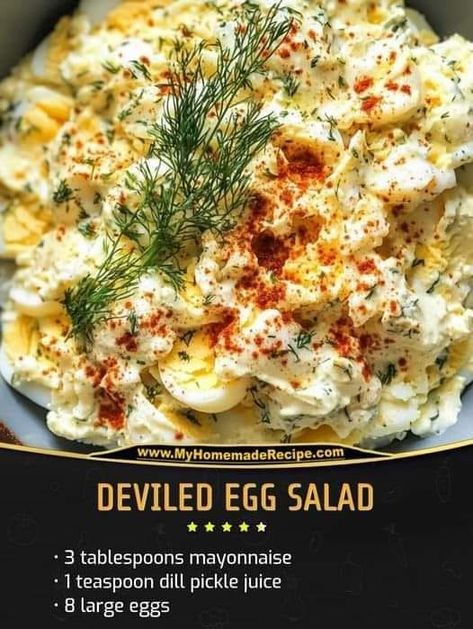 Deviled Eggs Salad Recipe Best, Devilled Egg Salad, Deviled Egg Chicken Salad, No Peel Eggs For Egg Salad, Dill Egg Salad Recipe, Salads With Eggs Hard Boiled, Egg Salad Dinner Ideas, Keto Deviled Egg Salad, Cold Egg Recipes