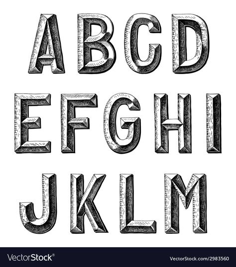 Draw Alphabet, Fonts Doodle, Alphabet Designs, Doodle Font, Alphabet Drawing, Vector Alphabet, Fonts Quotes, 3d Lettering, Clever Logo