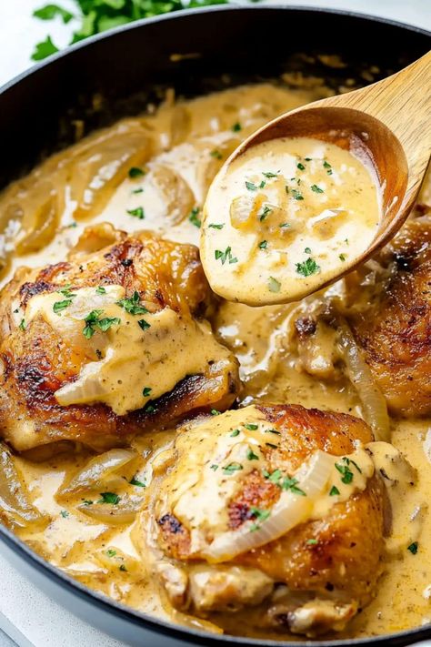 Recipes With White Gravy, Gluten Free Smothered Chicken, Chicken In Brown Gravy, Grilled Chicken Dishes For Dinner, Baked Chicken Recipes With Gravy, Cooks Country Recipes Americas Test Kitchen Dinners, New Years Chicken Recipes, Elevated Chicken Recipes, Chicken Gravy Potatoes