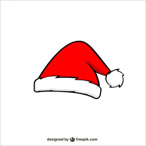 Santa Claus cartoon hat Free Vector. More Free Vector Graphics, www.123freevectors.com Cartoon Santa Hat, Santa Claus Hat Drawing, Santa Hat Svg Free, Santa Hat Drawing, Christmas Hat Clipart, Santa Hat Vector, Outline Stitch, Santa Claus Cartoon, Santa Cartoon