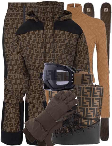 Luxury Ski Outfit, Fendi Outfit, Ski Fits, Cabin Outfit, Winter Vacation Outfits, Winter Outwear, Ski Outfit, Skiing Outfit, Vacation Outfits