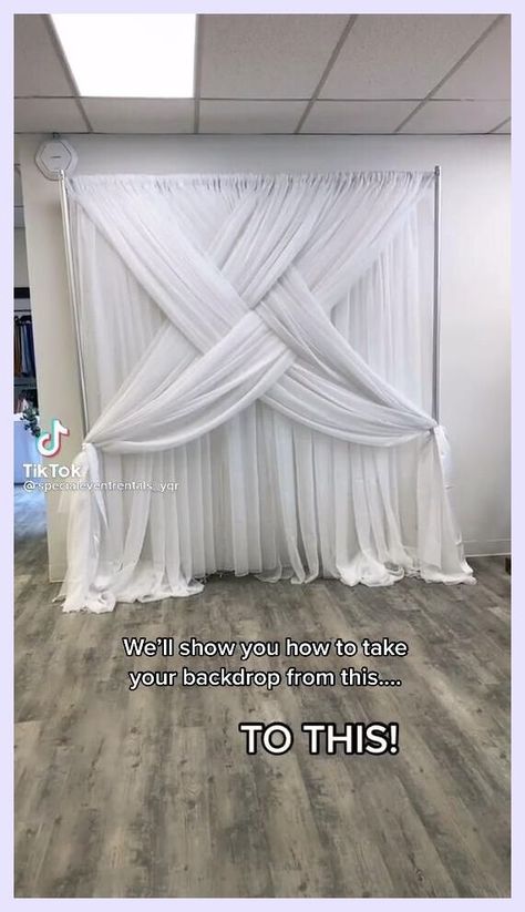 Curtain Backdrop Wedding, Curtain Backdrop, Panelling Hallway, Backdrop Diy, Idee Cricut, Tafel Decor, Diy Wedding Backdrop, Curtain Backdrops, Wedding Backdrop Design