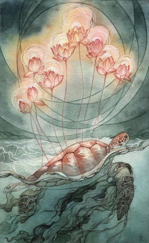 Comparative Tarot 9 Of Wands, Animal Tarot, Commercial Art, Tarot Art, Mystical Art, Trippy Art, Classical Art, Art Nature, Watercolor Art Prints