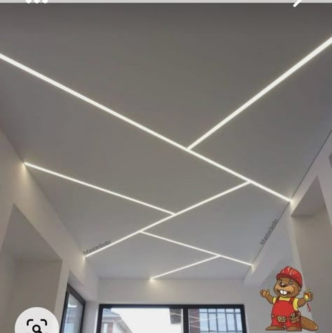 Zig Zag False Ceiling Design, Sealing Design Living Room, Seeling Design Living, Flat False Ceiling Design, Profile Lights In Ceiling Design Bedroom, Room False Ceiling Design Modern, Flat Ceiling Ideas, Passage Ceiling Design Modern, Sealing Design Bedroom