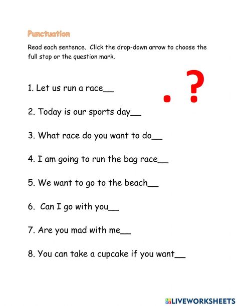 Question Mark Worksheet, Full Stop Punctuation, Pictures Of Question Marks, Question Mark Image, Time Management Activities, Punctuation Worksheets, English Practice, Common Nouns, Spelling Rules