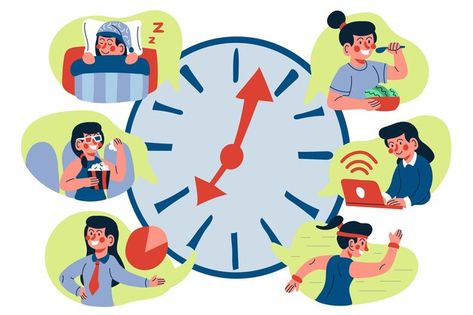 Time management concept hand drawn | Free Vector #Freepik #freevector #time #flat #illustration #schedule Time Management Illustration, Poster Drawing, School Board, About Time, Flat Illustration, Free Time, Cartoon Illustration, Time Management, Board Games