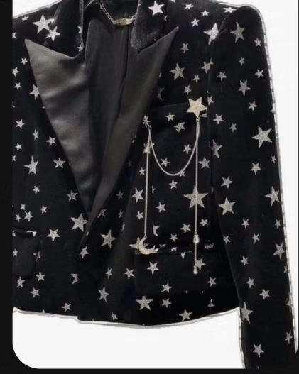 I WANT THIS JACKET.. Luxury Jacket, Suede Coat, Prom Outfits, 2023 Autumn, Star Pattern, Character Outfits, Dream Clothes, Look Cool, Aesthetic Clothes