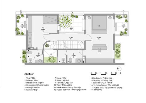 HP6 House,Second floor plan Korean House Design, Urban Housing, Basement Floor Plans, Compact House, Courtyard Design, Small Modern Home, House Design Pictures, Architectural Floor Plans, Villa Plan