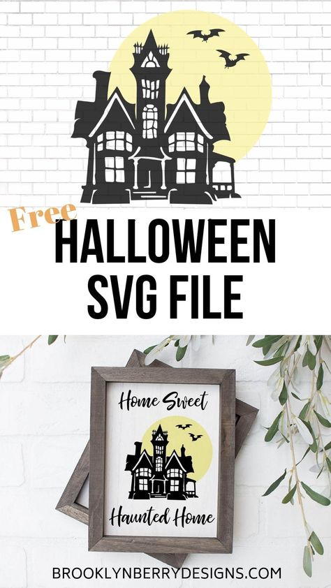 Free Haunted Home SVG Haunted House Svg Free, Halloween Sewing Crafts, Cricut Tricks, Haunted House Svg, Free Halloween Svg, Home Sweet Haunted Home, Halloween Svgs, Halloween Cricut, Halloween Svg Files