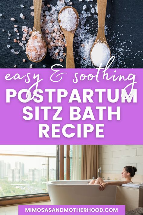 Post Partum Bath Soak, Homemade Sitz Bath How To Make, Homemade Sitz Bath, Herbal Sitz Bath Recipe, Postpartum Sitz Bath Recipe, Pregnancy Bath Soak, Postpartum Bath Soak, Sits Bath Postpartum, Diy Sitz Bath