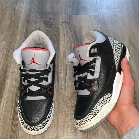 Jordan 3 Black Cement 2011 Jordan 3 Cement, Black Cement 3s, Jordan 3 Black, Cement 3s, Jordan 3 Black Cement, Jordan 3s, Cute Professional Outfits, Jordan Retro 3, Retro 3