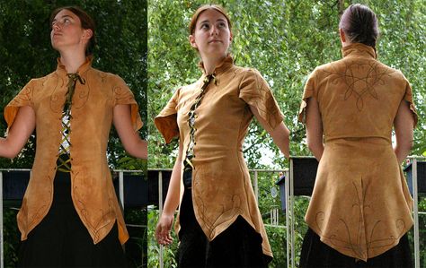 Wood-Elven tunic by Celefindel Elven Boots, Elf Tunic, Elven Tunic, Elf Armor, Faerie Costume, Elven Costume, Theatrical Costumes, Lotr Elves, Clothing Projects