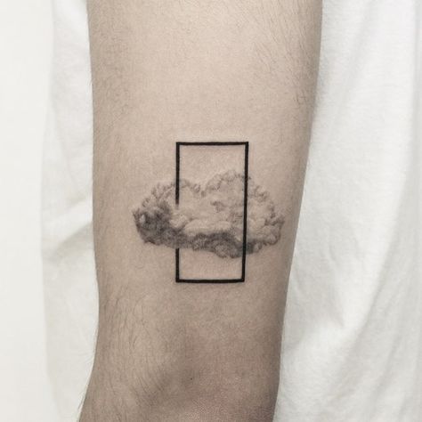 Geometric Cloud Tattoo, Cloud Wrist Tattoo, Simple Sky Tattoo, Rain Tatoos, Cloud Shoulder Tattoo, Blue Sky Tattoo, Small Cloud Tattoo, Thunderstorms Tattoo, Weather Tattoo