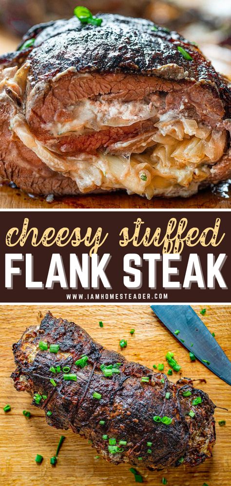 Stuffed Flank Steak Recipes, Flank Steak Recipes Oven, Easy Beef Dinner, Flank Steak Rolls, Easy Summer Grilling Recipes, Stuffed Flank Steak, Steak Pinwheels, Bbq Meats, Round Steak Recipes