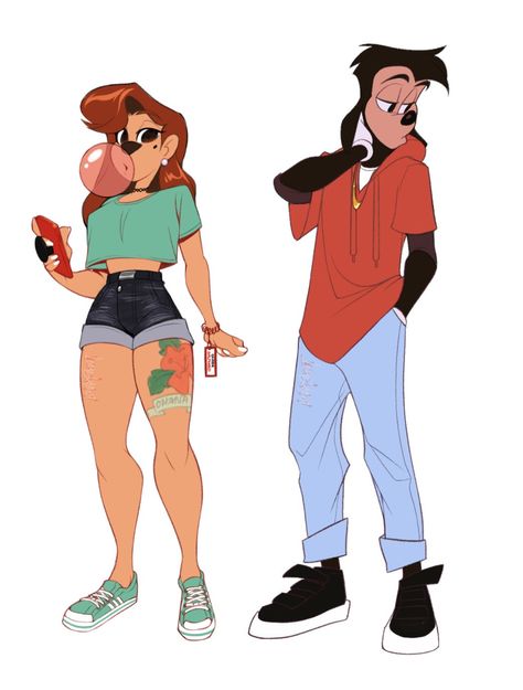 Cartoon Characters With Mustaches, Max And Roxanne Fanart, Max Goof Cosplay, Max Goof Fanart Human, Roxanne Goofy Movie Costumes, Goofy Movie Oc, Max X Roxanne, Max Goof Costume, Max Goof X Bradley