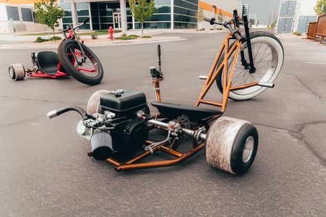 Drift Trike Kit, Custom Trikes For Sale, Trike Kits, Wild Design, Custom Trikes, Crazy Design, Drift Trike, Electric Tricycle, Small Engine