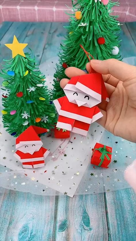 Creative handicraft [Video] | Paper crafts, Christmas paper crafts, Origami crafts Christmas Day Activities, Amazing Paper Craft Ideas, Chirstmas Decor, Christmas Crafts For Toddlers, Christmas Paper Crafts, Christmas Card Crafts, Origami Crafts Diy, Kraf Diy, Easy Christmas Crafts