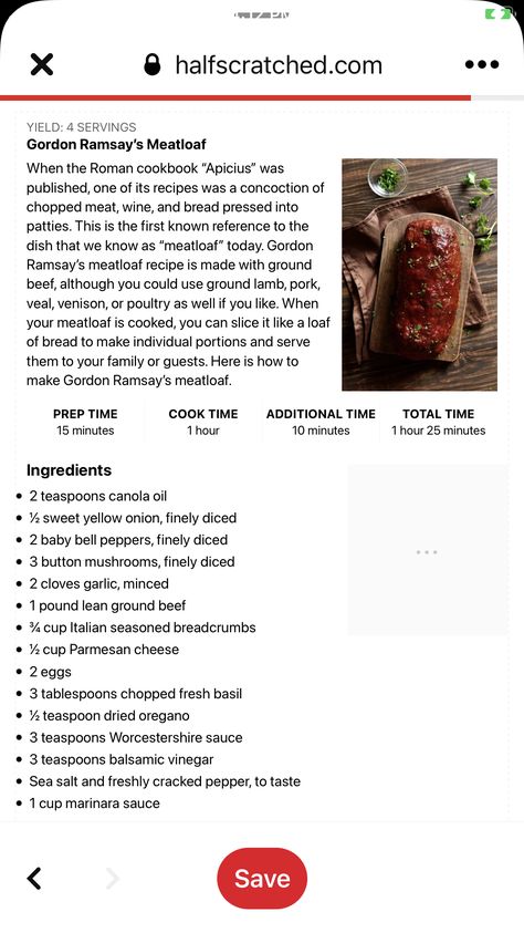 Gordon Ramsay Meatloaf, Venison Meatloaf, Gordon Ramsey Recipes, Chef Gordon, Chef Gordon Ramsay, Ground Lamb, Meatloaf Recipe, Healthy Dinners, Gordon Ramsay