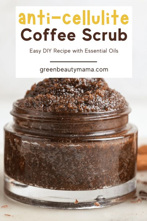 Anti-Cellulite DIY Coffee Scrub Olive Oil Scrub Diy, Coffee Body Scrub Diy Coconut Oil, Coffee Grounds Uses Skin, Used Coffee Grounds Scrub, Coffee Grounds For Hair, Diy Coffee Scrub Used Grounds, Coffee Sugar Scrub Diy, Coffee Grounds Scrub, Diy Eye Serum