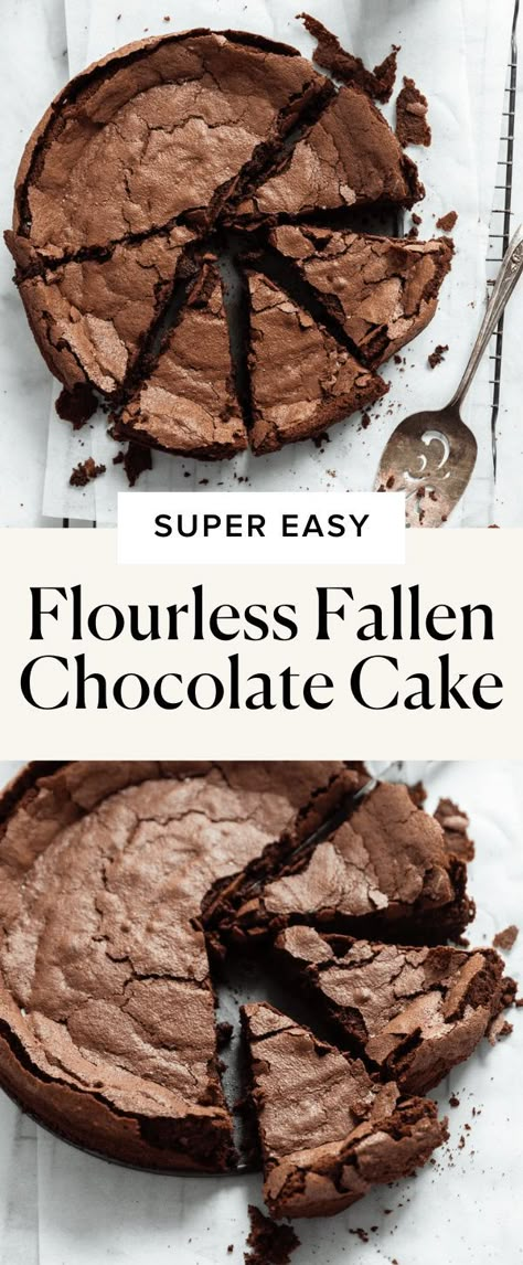 Flourless Chocolate Cake Ina Garten, Broma Bakery Chocolate Cake, Flour Less Chocolate Cake, Fallen Chocolate Cake, Broma Bakery Gluten Free, Flour Free Chocolate Cake, Flourless Chocolate Desserts, Passover Flourless Chocolate Cake, Chocolate Torte Flourless