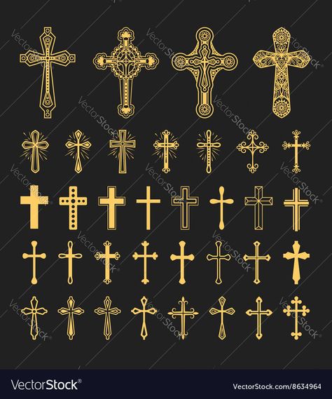 Gothic Cross Design, Ornate Cross Drawing, Cruz Vector, Gothic Cross Png, Crucifix Tattoo, Cross Symbol, Zestaw Ikon, Wine Logo, Flourish Design