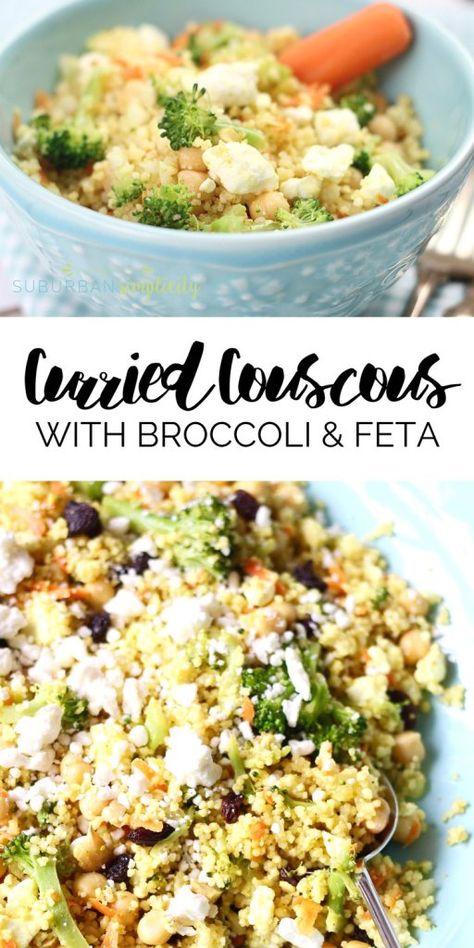 Carrots And Feta, Cobb Pasta Salad, Simple Couscous Recipes, Salad With Broccoli, Curried Couscous, Couscous Recipe, Meatless Monday Recipes, Couscous Recipes, Meatless Main Dishes