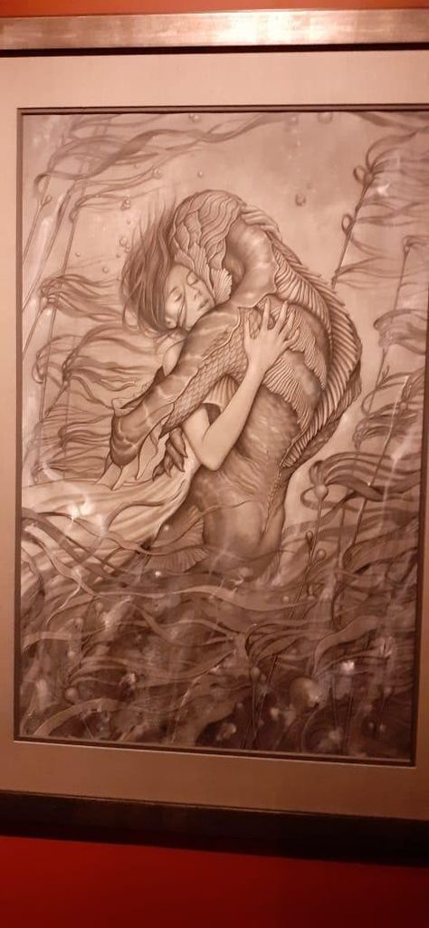 Shape Of Water, Ancient Sumerian, Horror Drawing, The Shape Of Water, Water Tattoo, Water Poster, Water Drawing, Wings Tattoo, Mythological Creatures