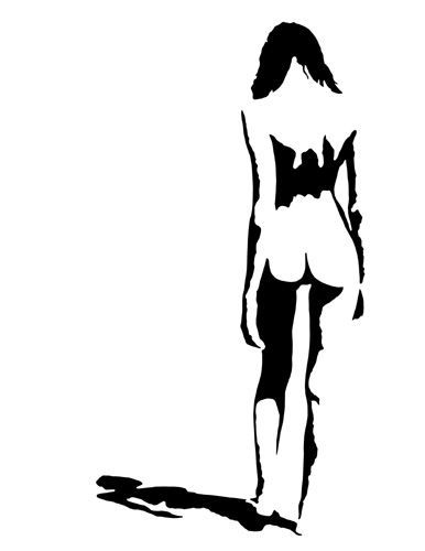 Black Silhouette Tattoos, Stensil Drawings Art, Simple Art Wallpaper, Woman Figure Tattoo, Sillouttes Images Women, Negative Shading Tattoo, Dark Illustration Art, Odd Drawings, Balance In Art