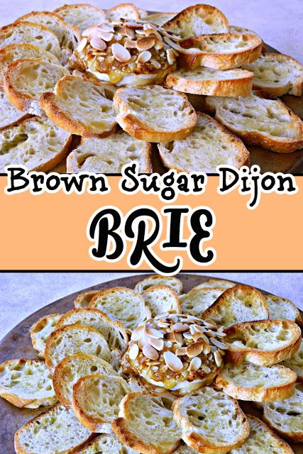 Pampered Chef Baked Brie, Baked Brie Brown Sugar, Pampered Chef Brie Recipe, Brie Toppings, Brie En Croute, Apple Brown Sugar, Baked Brie Recipes, Toasted Baguette, Almond Crunch