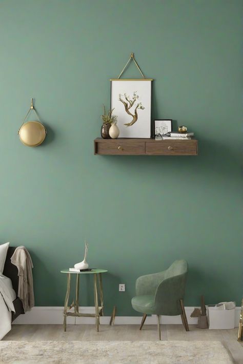 interior wall paint, home interior design, interior bedroom design, home paint colors Paint Guide, Green Painted Walls, Decorative Screen Panels, Colorful Wall Decor, Neutral Furniture, Room Walls, Living Room Colors, Trendy Decor, Furniture Styles