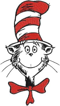 Dr seuss cat in the hat clipart wikiclipart The Cat In The Hat, Machine Pattern, Border Embroidery, Learn Embroidery, Cat In The Hat, Cat Hat, Embroidery Software, Modern Embroidery, Machine Embroidery Patterns