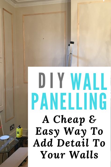 Diy Square Wall Paneling, Easy Panelling Idea, How To Do Half Wall Panelling, Easy Half Wall Panelling, How To Upgrade Wood Panel Walls, Diy Wall Paneling Ideas, Bedroom Wall Paneling Ideas, Diy Wall Panels, Moulding Diy