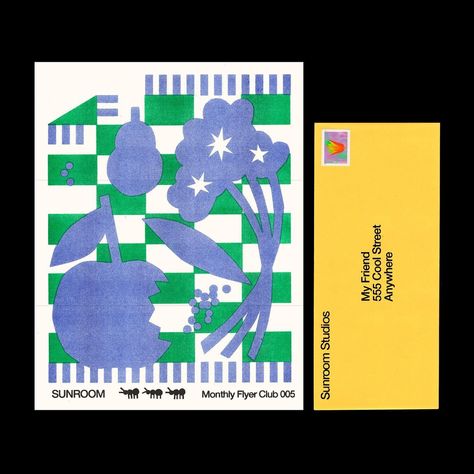 sunroom (@hellosunroom) • Instagram photos and videos Risograph Design, Risograph Poster, New Flyer, Risograph Print, I Cool, Heads Up, Color Theory, Card Design, Screen Printing