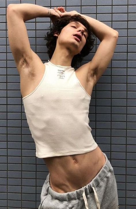 Guy In Crop Top, Crop Top Boys, Fluid Fashion, Male Crop Top, Orseund Iris, Mens Crop Top, Half Shirts, Personal Style Inspiration, Boy Aesthetic