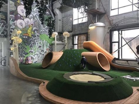 Magical Forest Play Area Indoor Play Area, Indoor Playroom, Kids Cafe, Kids Indoor Playground, Kindergarten Design, Dekorasi Kamar Tidur, Playground Design, Play Spaces, Kids Area