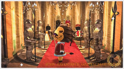 Acnh Throne Room, House Animal Crossing, Animal Crossing Interior, Acnh Villagers, Happy Home Paradise, Noble Knight, Homes Ideas, Throne Room, Pocket Camp