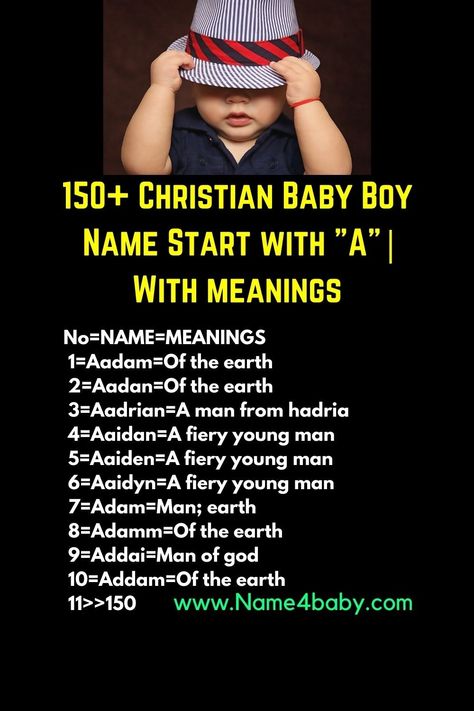 150+ Christian Baby Boy name Start with a | With meanings. Boy Names Biblical, Names That Mean Warrior, List Of Boy Names, Christian Baby Boy Names, Names Biblical, Names Starting With C, Rope Maker, Names For Boys List, Cool Boy Names