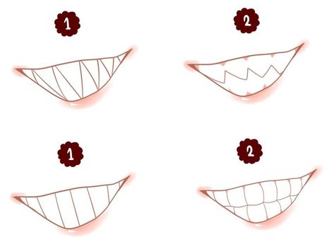 Smile Drawing, Drawing Face Expressions, Mouth Drawing, Anime Smile, Drawing Faces, Drawing Expressions, Concept Art Drawing, Art Tutorials Drawing, Digital Art Tutorial