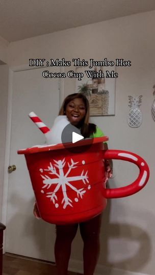 735K views · 45K reactions | A DIY Jumbo Hot Cocoa Cup . I Got This Amazing Idea From @Grace.of.Spades & Just Couldnt Resist 🥰 Happy Holidays ! #diyproject #diy #diychristmas #hotchocolate #hotcocoa #christmasdecor #chocolate #marshmallow #largedecor #christmas2023 #fypシ゚viral #tiktok #explore #viraltiktok #fyp #reelsfypシ゚ | Whitney Brown | Whitney Brown · Original audio Hot Chocolate Decor, Foam Coffee, Tea Cups Diy, Diy Hot Chocolate, Chocolate Crafts, Chocolate Diy, Easter Backdrops, Chocolate Marshmallow, Cocoa Christmas